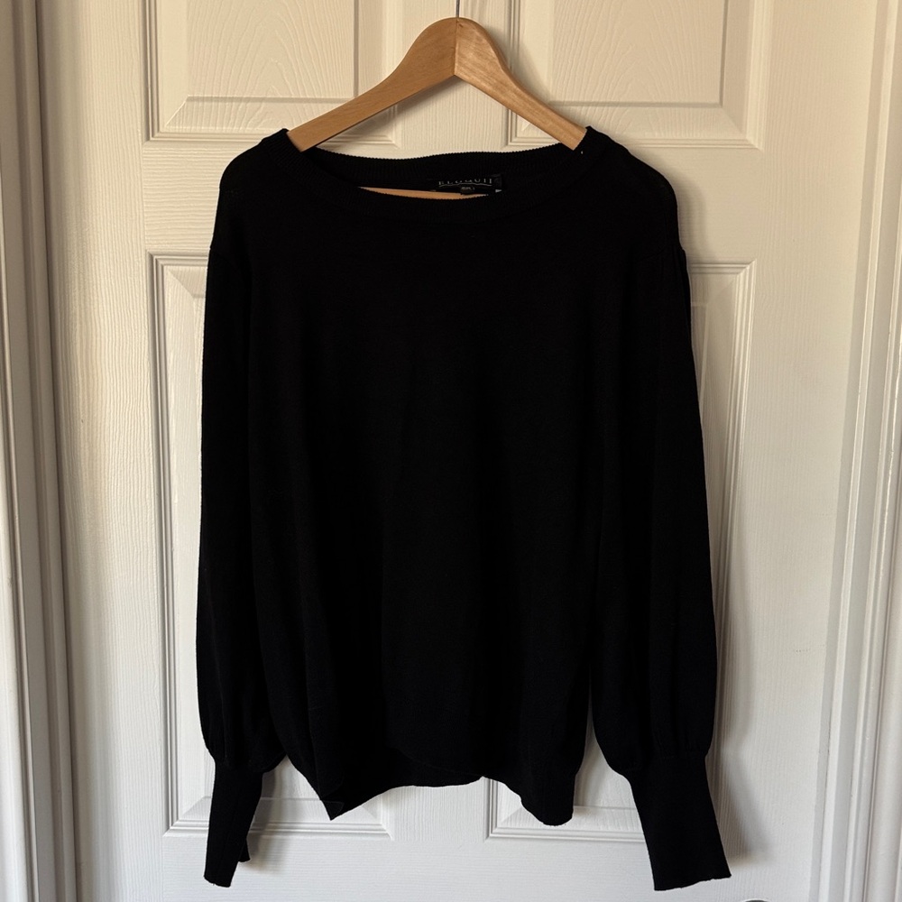Eloquii Elegant Black Crew Neck Sweater